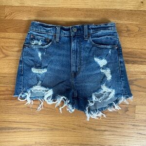 Abercrombie & Fitch Curve Love High Rise Mom Shorts Size 27 / 4 (Medium Destroy)